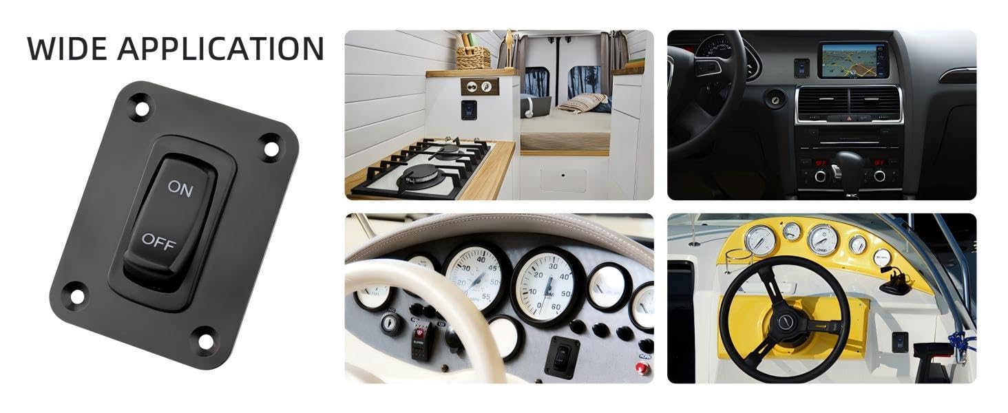 ULITECO Rocker Switch Panel, 1 Gang Toggle Switch Panel 12V