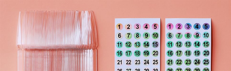 VUOJUR Nail Swatch Sticks with Number Stickers