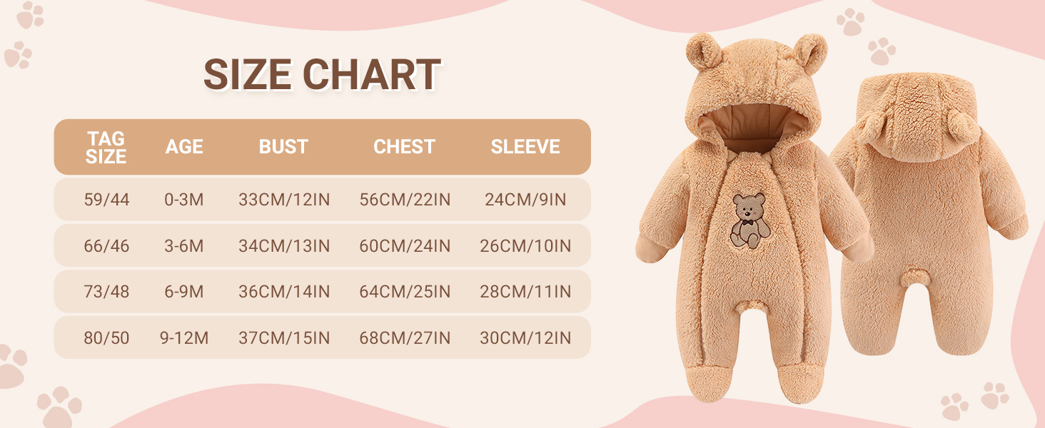 Baby Snowsuit Hooded Romper Winter Outfits