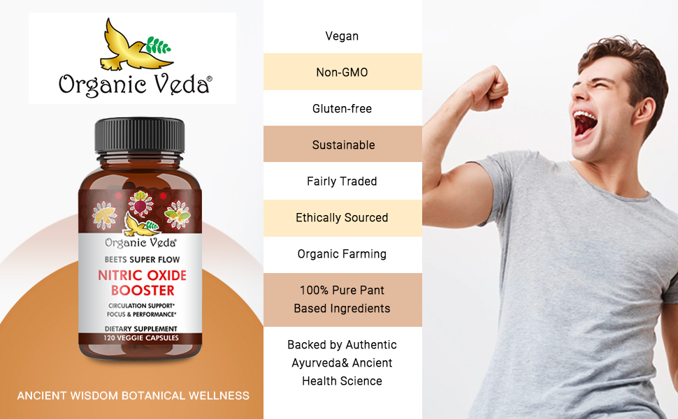 Organic Veda Beets Nitric Oxide Booster Capsules, Super