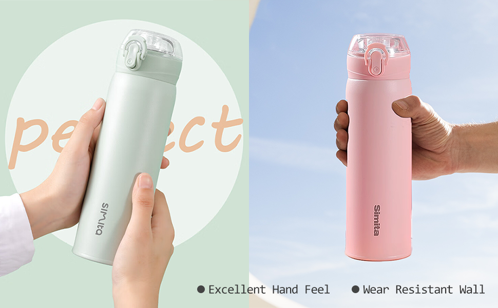 DEARART 17oz Mint Cream Insulated Water Bottle Without