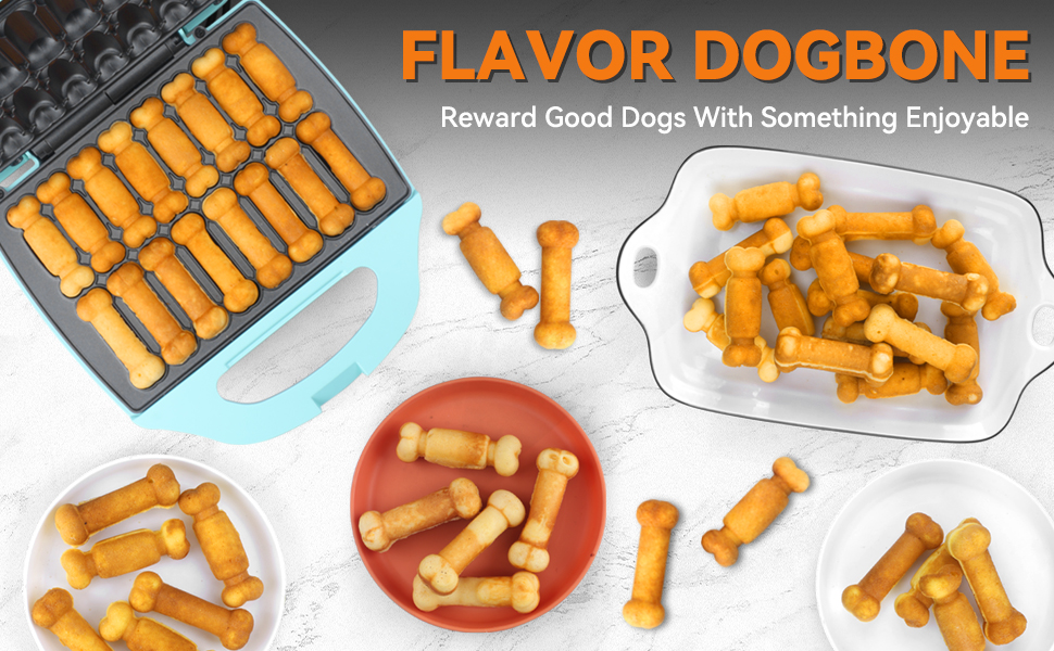 16 dog bone-shaped treats in 2 delightful shapes