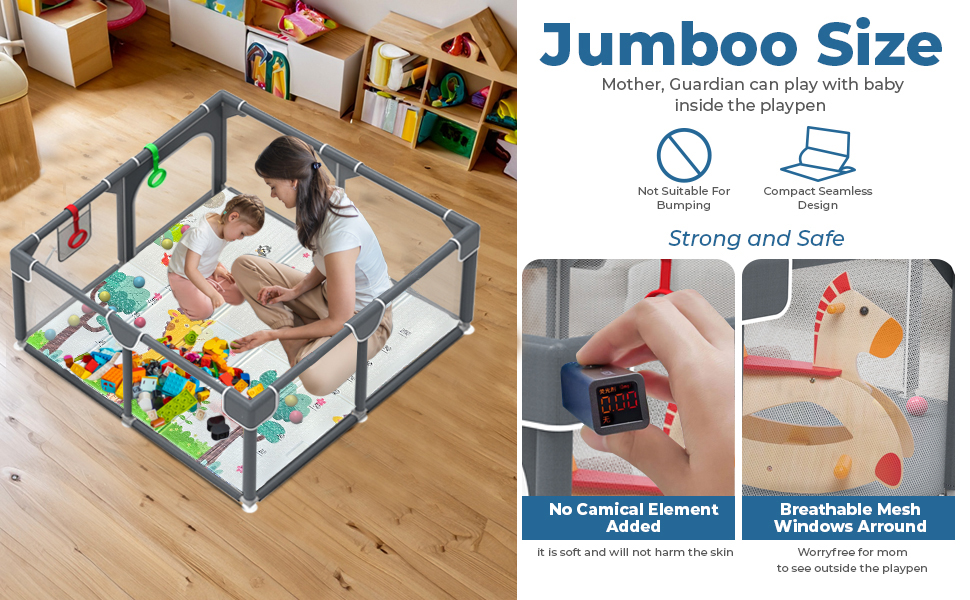 Baby playpen with mat