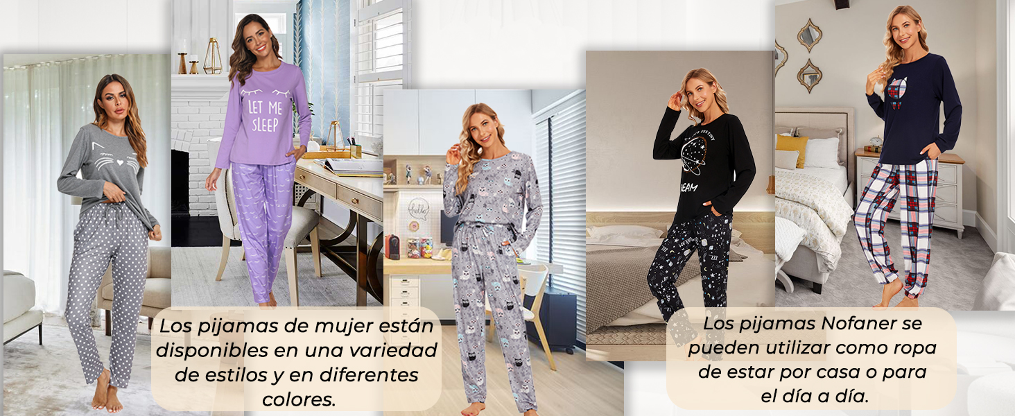 Pijamas para Mujer de Invierno de Algodón
