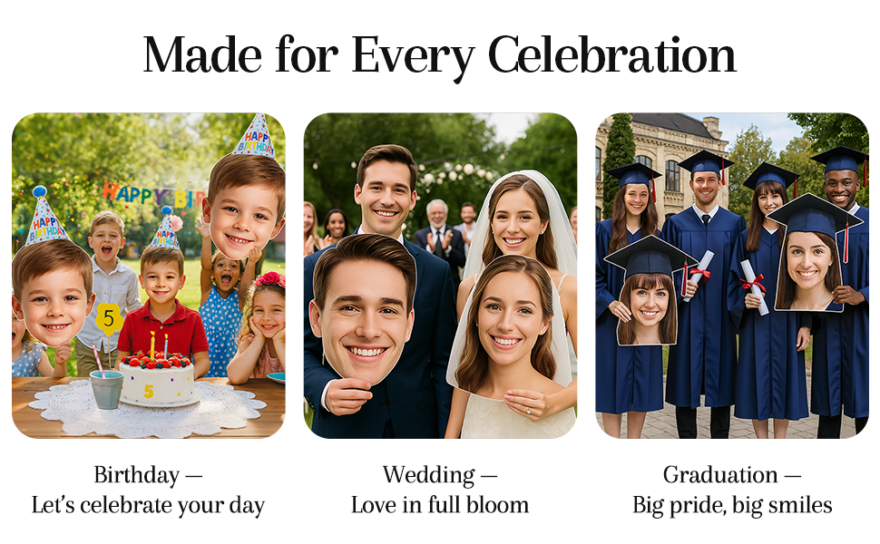 big head cutout on a stick