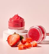 Lip Mask Lip Sugar Scrub Set - Overnight Lip Treatment Sleeping Mask &amp; Lip Exfoliator Scrub