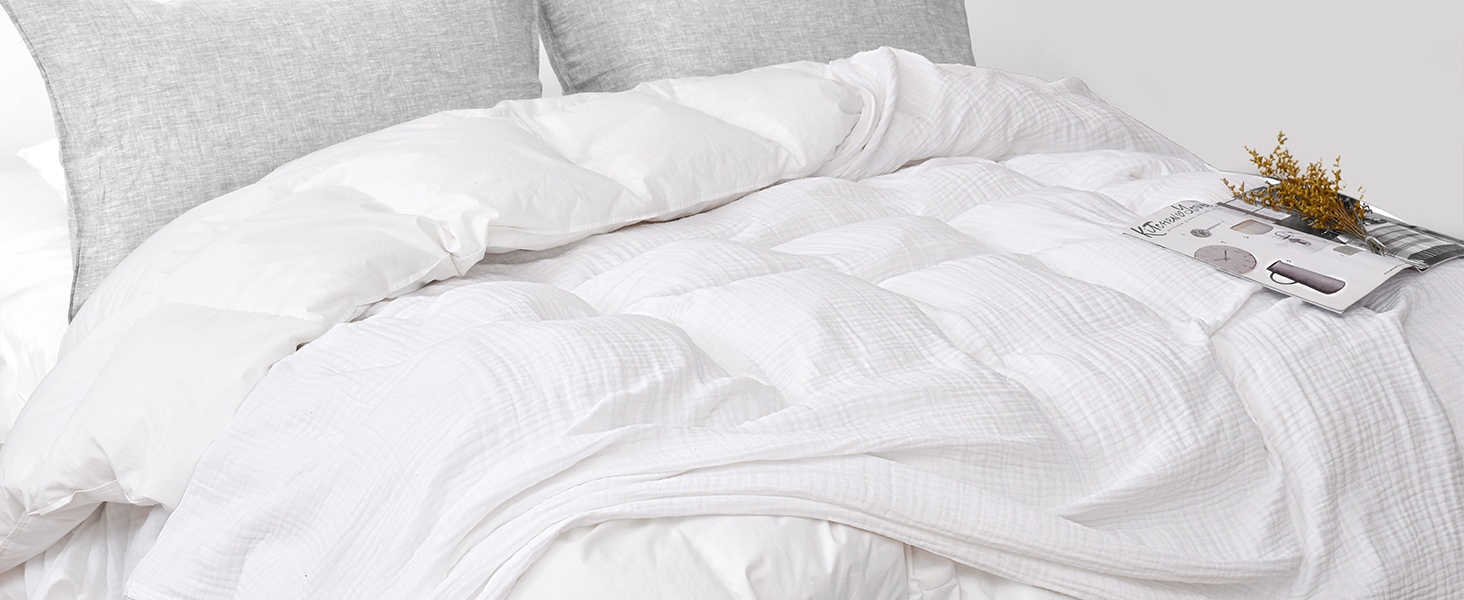 PHF 100 Cotton Muslin Blanket Twin Size 66" x 90", 4Layer Lightweight and