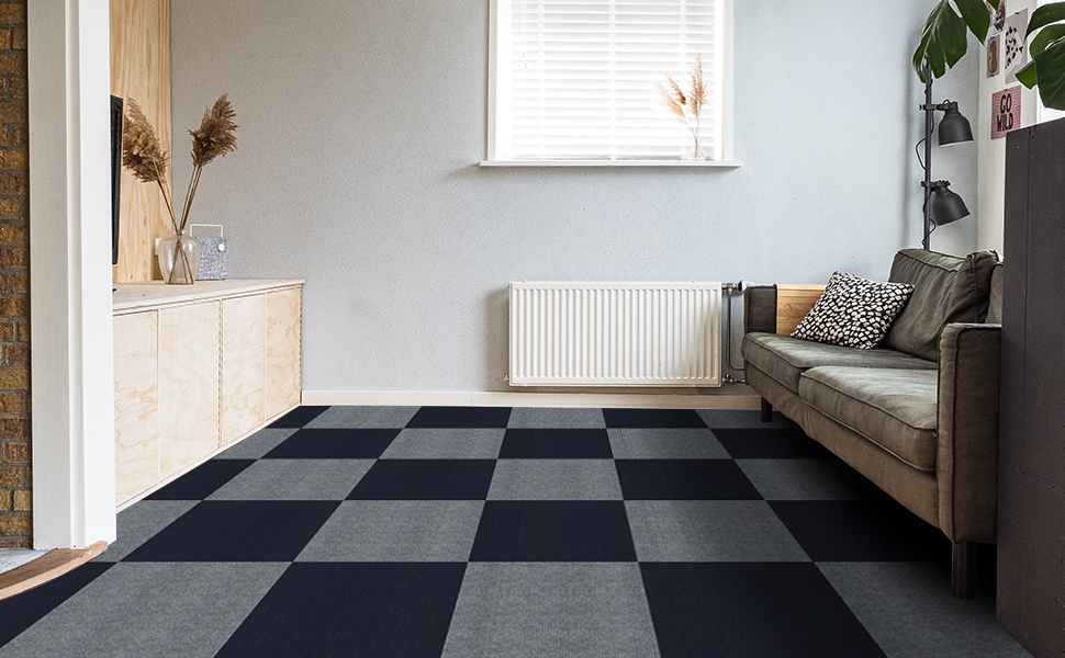 CUCOS Carpet Tiles Peel and Stick, Squares Carpet Floor Tile 12” x 12