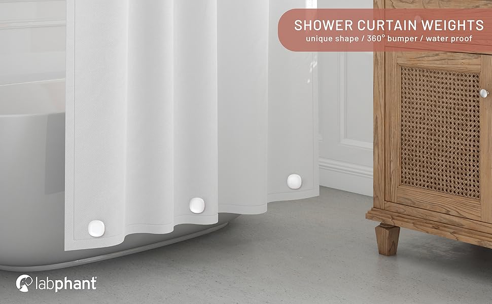 labphant Shower Curtain Weights, Never Rust Shower Curtain Silicone Wrapped