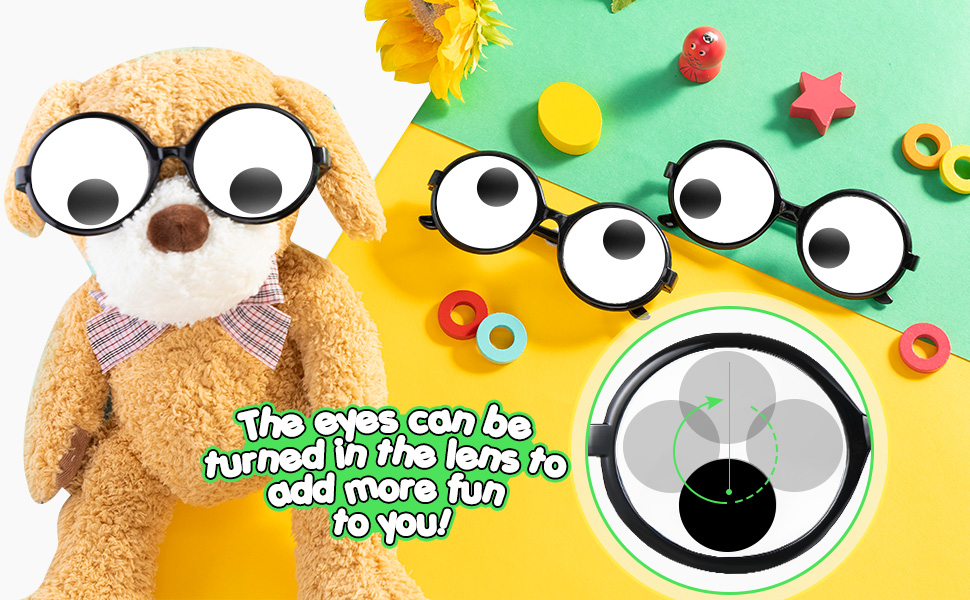 Skylety 3 Pieces Googly Eyes Glasses Funny Shaking Costume