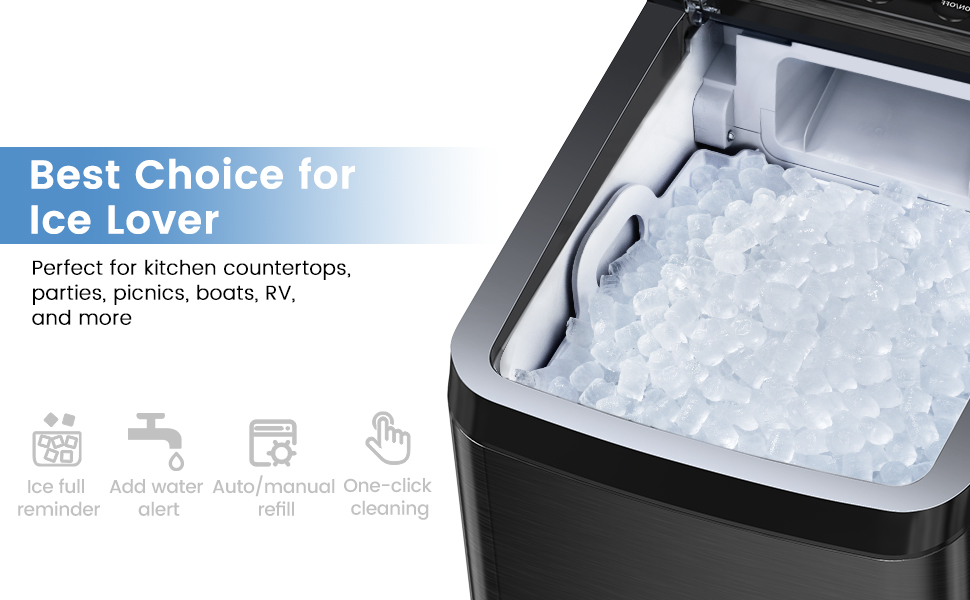 Wamife Nugget Ice Maker Countertop, Pebble Ice Maker