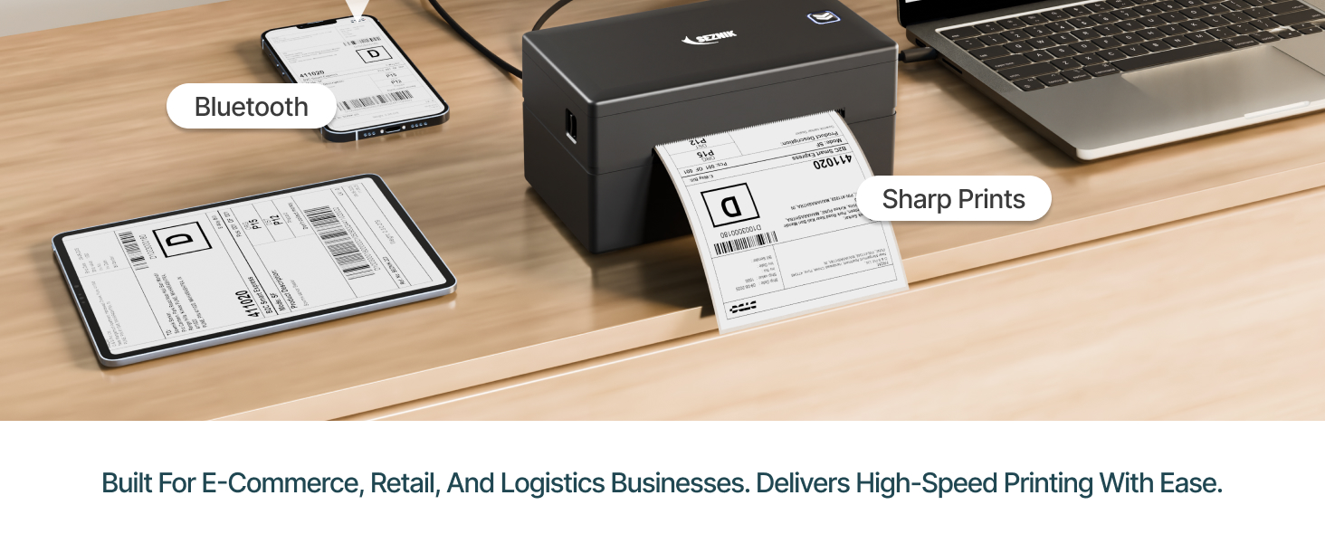 Print 4×6 shipping labels with sharp clarity for eCommerce and courier services