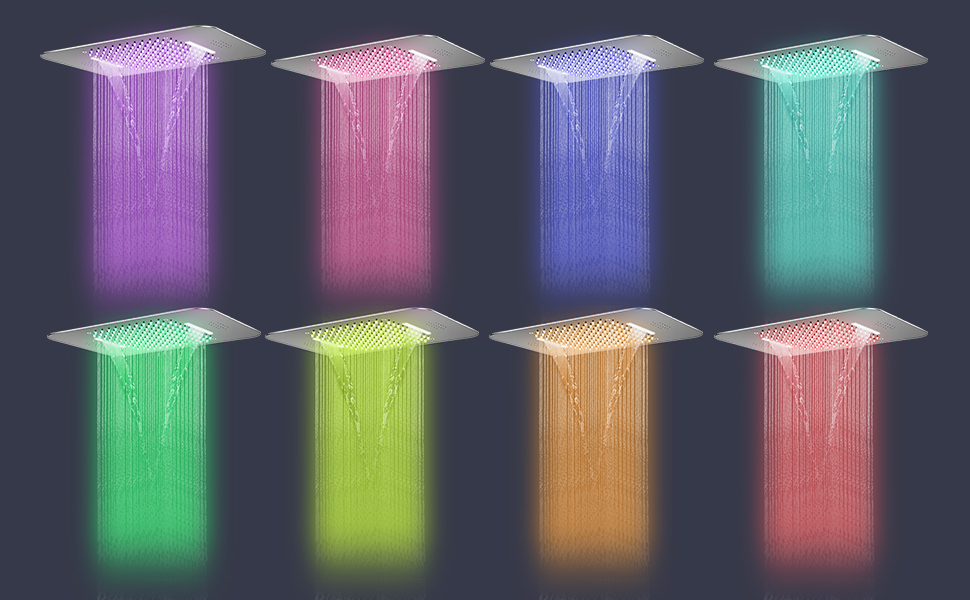 Shower Faucet System Set, Rain Shower System,23 Inch LED Smart