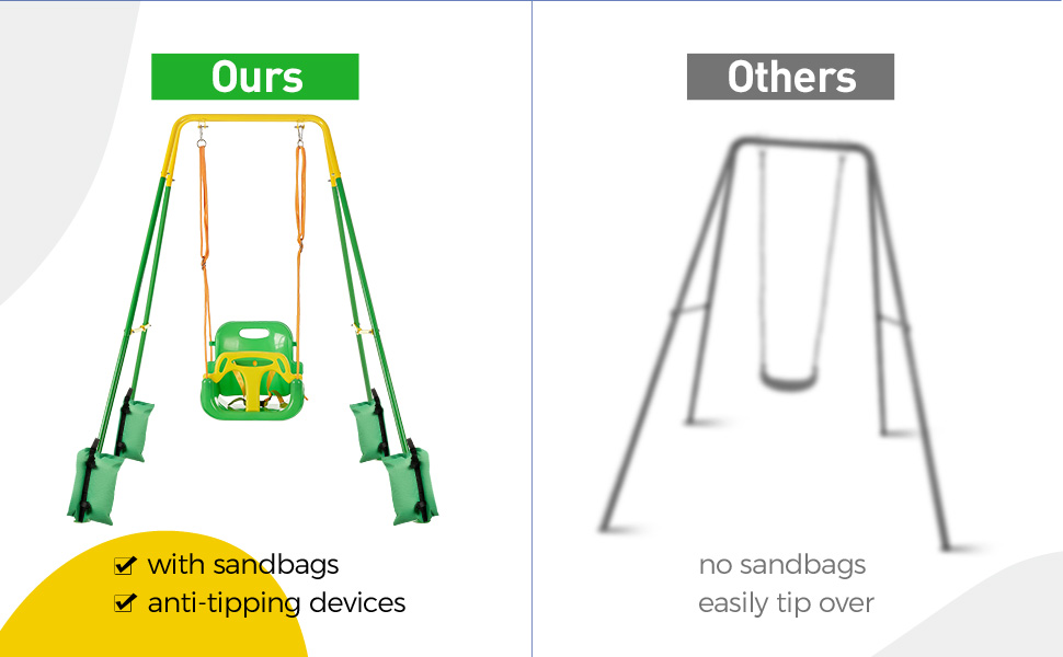 フリージア Ｆ3 Amazon.com: FUNLIO 3-in-1 Toddler Swing Set with 4 Sandbags