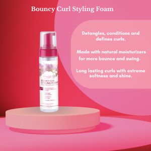 picture of curly foam and copy about product.