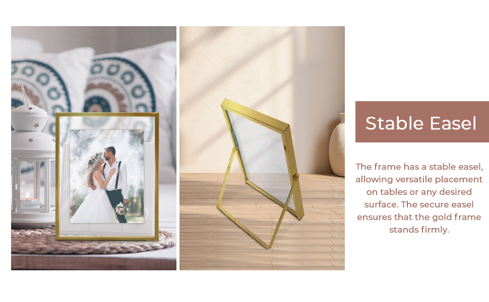 Azour Gold Floating Frame 5x7 Gold Picture Frame (2 Set) Floating Picture Frame