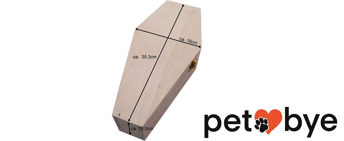 Wooden Medium Pet Casket - 24", Wood Coffin For Medium-sized Dogs And