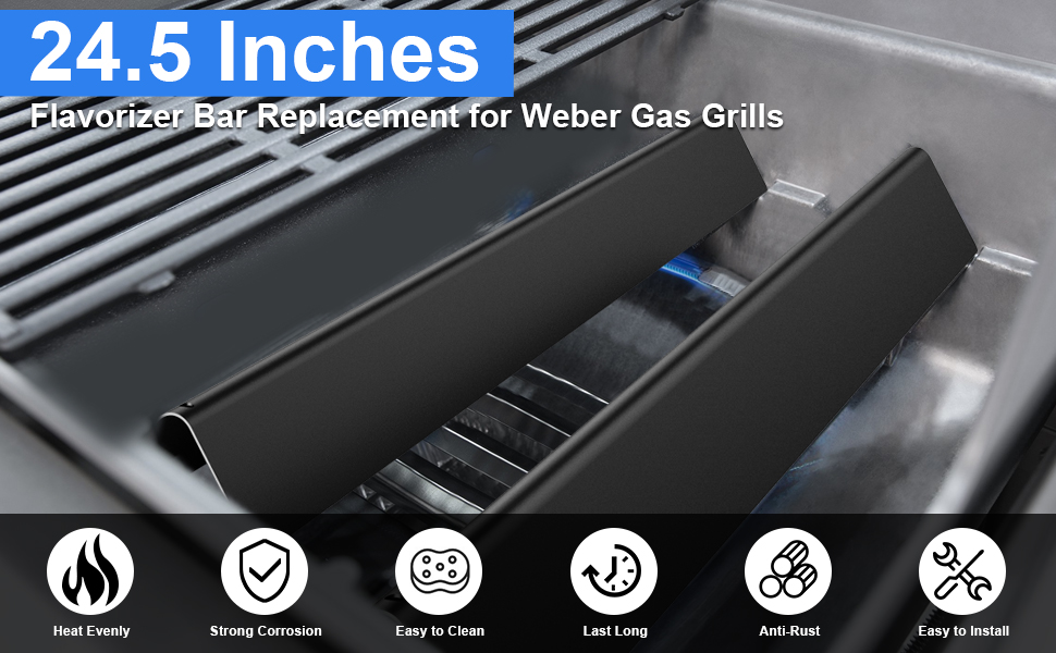 Barbqtime 24.5" Flavorizer Bars Replacement for Weber 300 Series with SideMounted