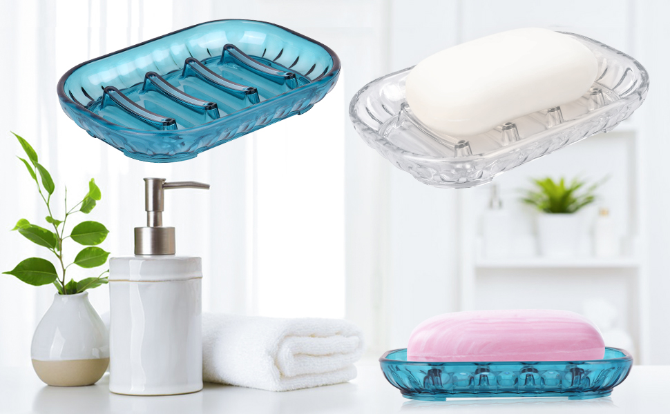 AMUONTY 2Pack Soap Dish Holder for Bar Soap, Bathroom Soap