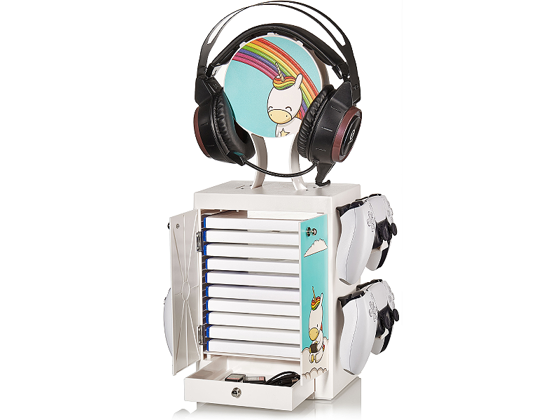 Numskull Eric The Unicorn Gaming Locker, Controller Holder, Headset Stand for PS5, Xbox Series X S, Nintendo Switch - Official Numskull Merchandise 8 gaming locker