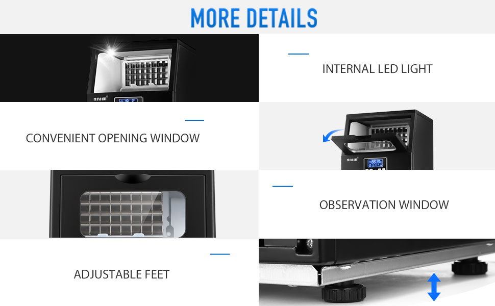 Maxkon 38kg Commercial Ice Cube Maker Machine Home Benchtop Countertop