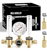 RX WELD Dual Output Argon Regulator Flow Meter Mig Tig 0-60CFH CGA580 Inlet 5/