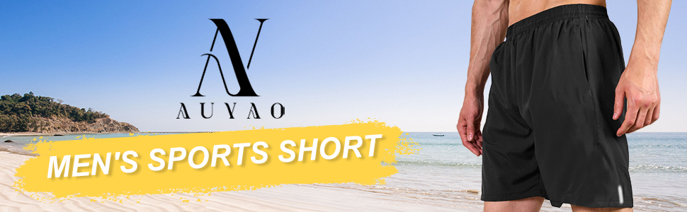 AUYAO Mens Running Gym Quick Dry Shorts, Men's Summer Casual Sports Short with Zipper Pockets, Outdoor Workout Training Short, Elasticated Waist Breathable Stretch Short Pants for Fitness, Jogger 11 Mens Running Gym Quick Dry Shorts