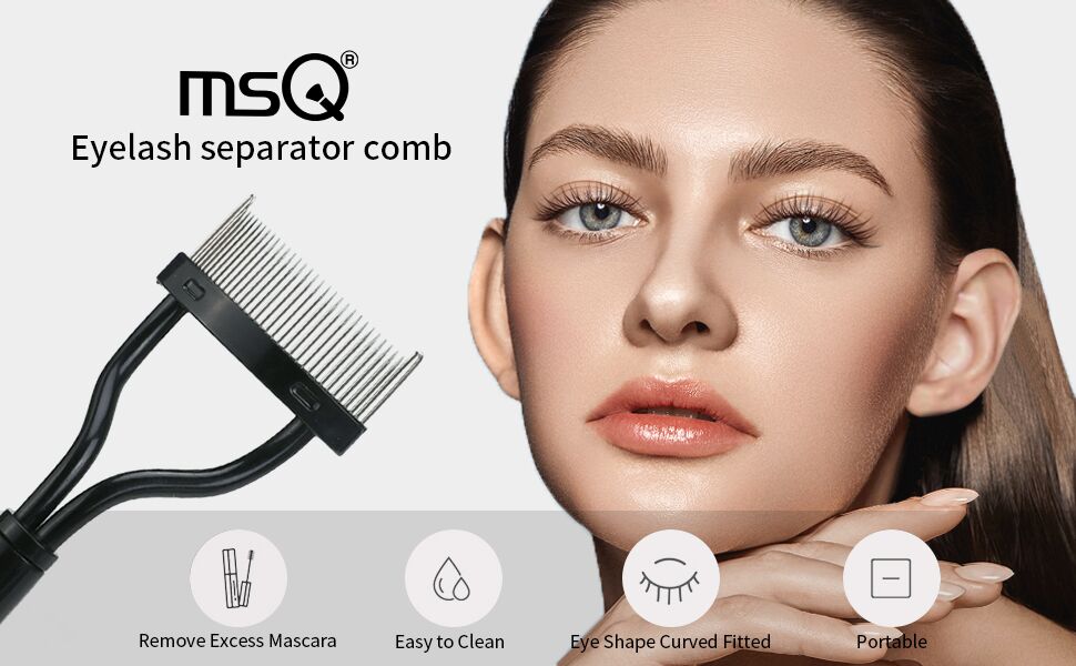 Eyelash Comb Curler Eyebrow Brush MSQ Eyelash Separator Mascara