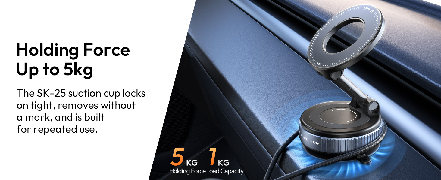 ULANZI Upgraded Smartphone Vacuum Suction Mount(Black)