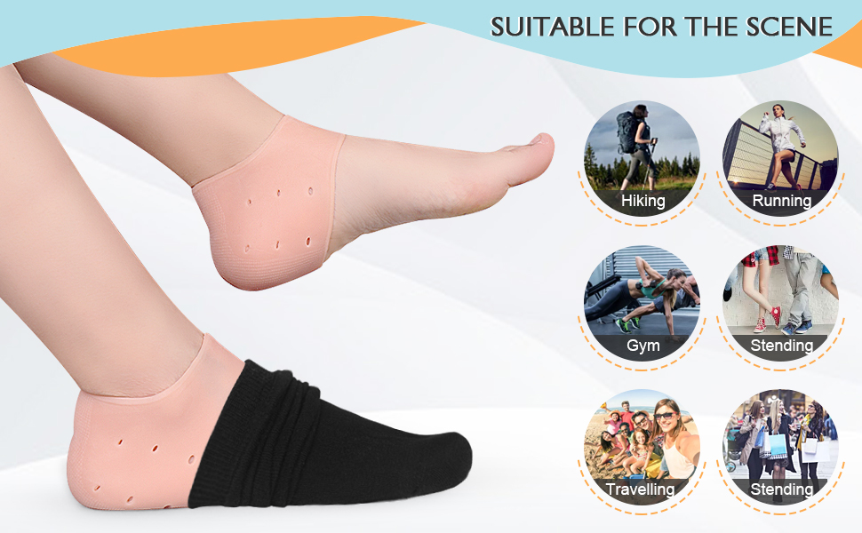 heel protector silicone gel heel pad for socks women pain relief men liner cups moisture