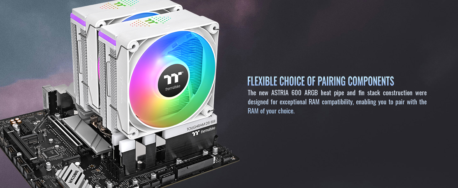 ASTRIA 600 ARGB Lighting CPU Cooler - White