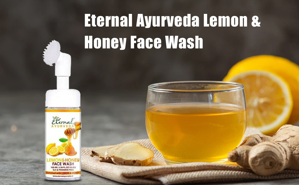 Eternal Ayurveda Lemon & Honey Face Wash 100 ML bottle with inbuilt brush Amazon.in Beauty