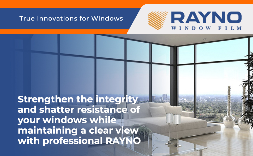 Rayno Window Security Film Shatterproof Safety Window Protection Wrap Energy