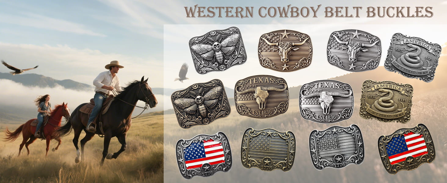 Western Cowboy Belt Buckle for Men Women