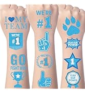 Blue Team Spirit Temporary Tattoo - Gameza 138PCS Blue Spirit Party Favors Supplies Decorations G...
