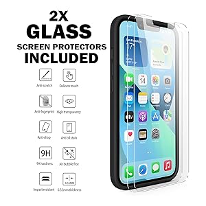 2 9H Glass Screen Protectors included