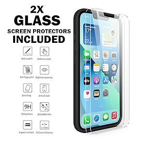 2 9H Glass Screen Protectors included