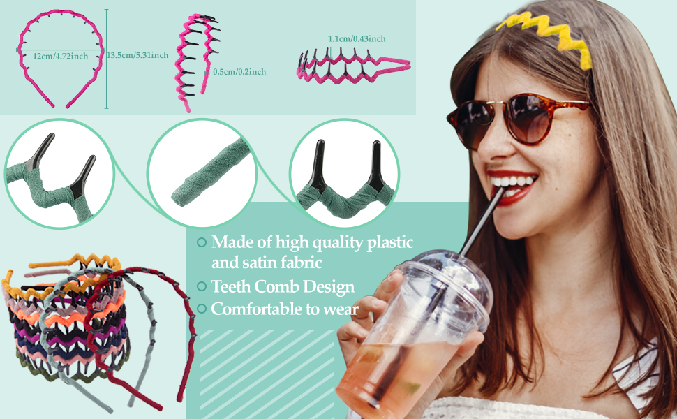 Duufin colorful headbands are made of high quality plastic and satin fabric, comfortable to wear