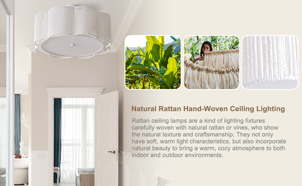 rattan ceiling light