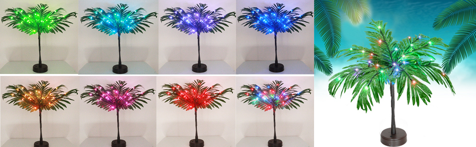lighted palm tree