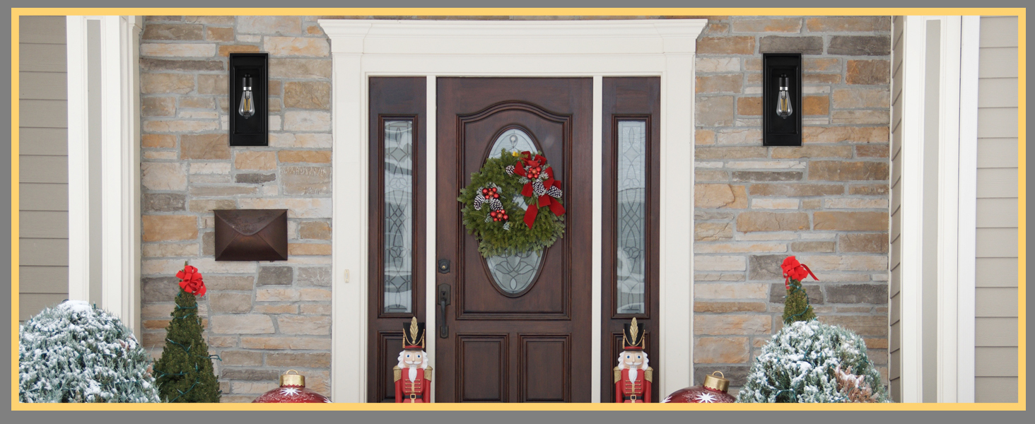 Anti-rust Sconces with Clear Glass Shade for Entryway