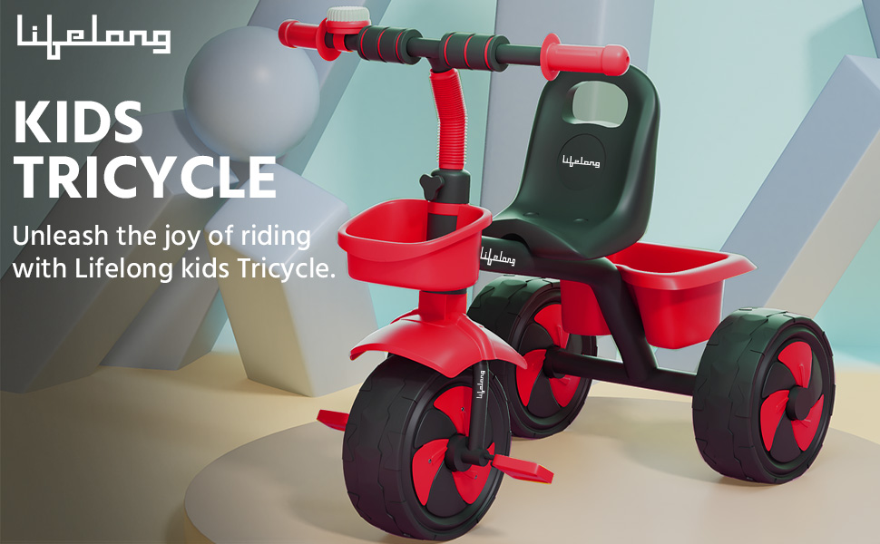 Lifelong Kids Tricycle with EVA Wheels, Bell & Storage BasketBaby