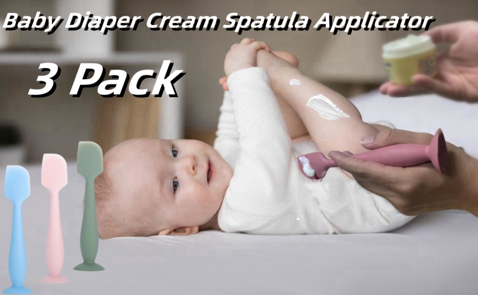 YUEYUEJIA Baby Diaper Cream Spatula 3 Pack Soft Silicone