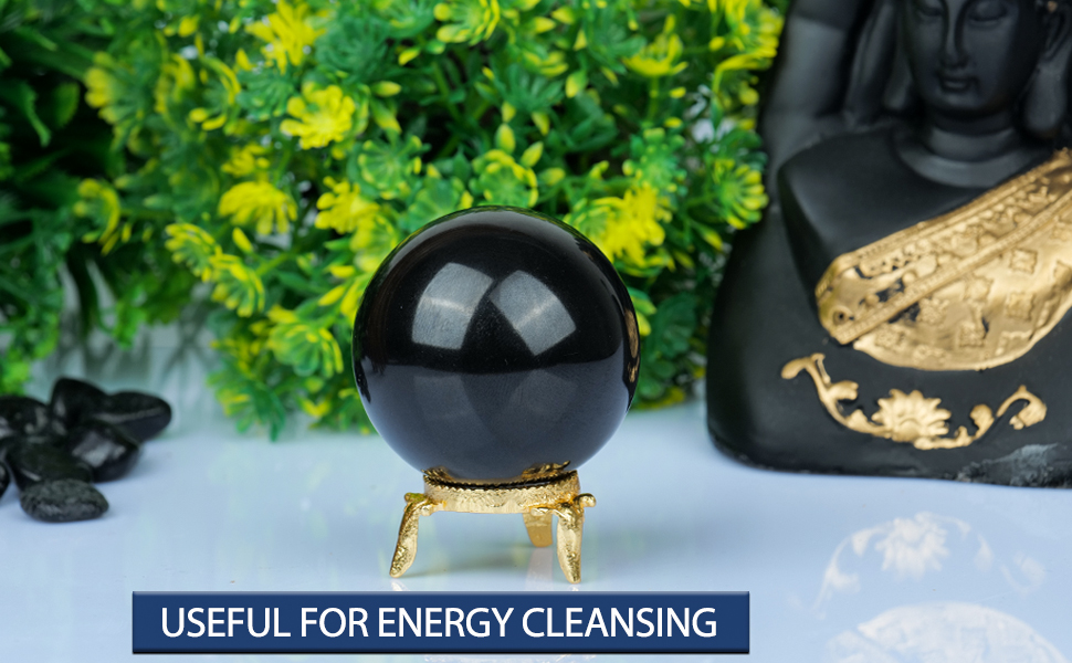 JAGPAROVA Black Tourmaline Crystal Ball Large Crystal Ball Crystal