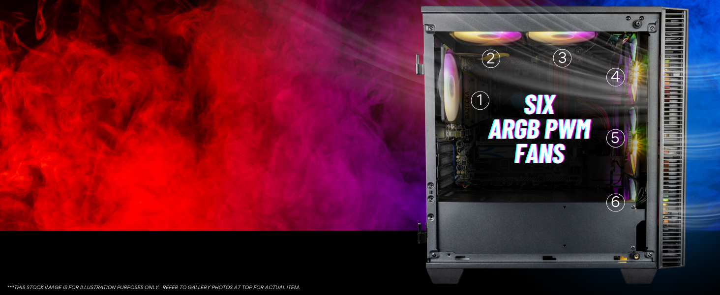 Comes with 6 x ARGB PWM fans with 600-2000RPM, your system will stay cool during intensive gaming
