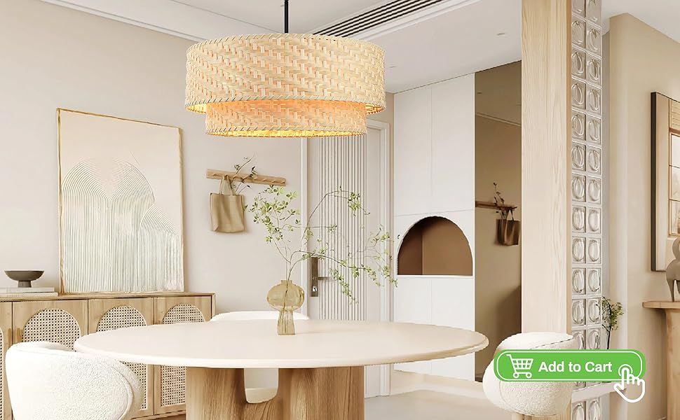 Easy Installation Chandelier, Dimmable light, UL listed, Durable, Boho Chandelier, Adjustable Height