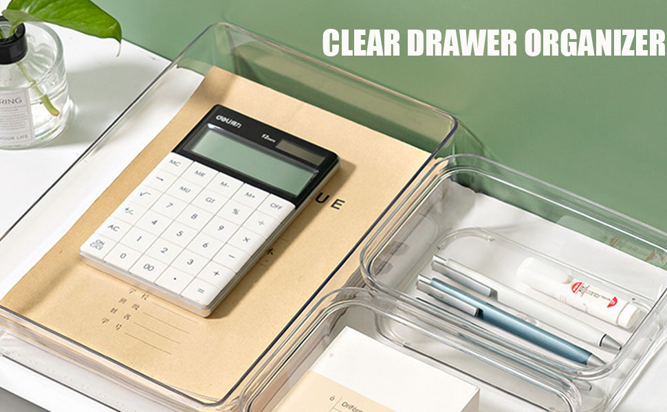 Tofficu Box Drawer Storage Clear Vanity Organizer Stackable Drawer Organizer Makeup