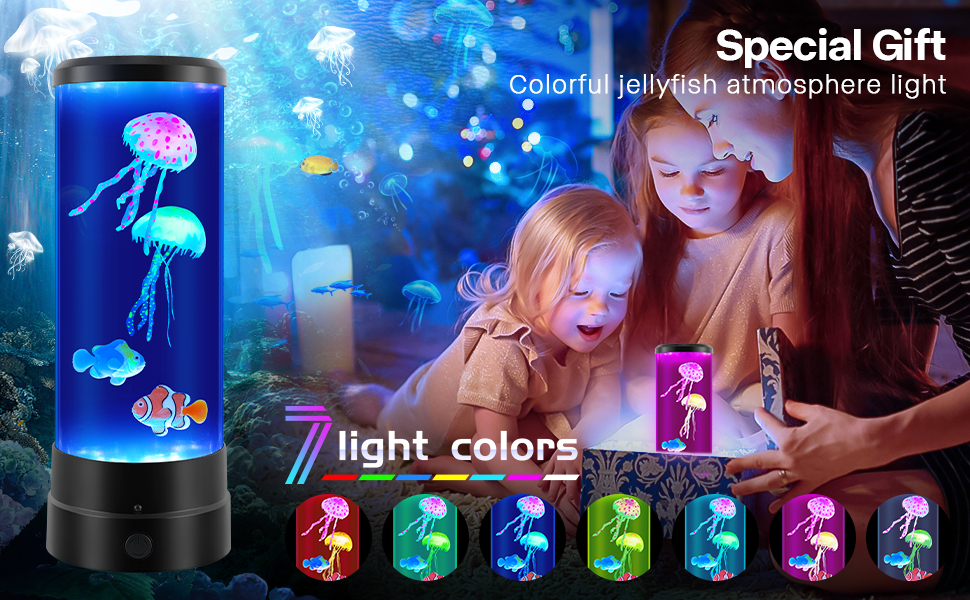 Jellyfish Lava Lamp, Color Changing Jellyfish Tank Aquarium Lamps, Bedroom Desktop Sleep Lamp