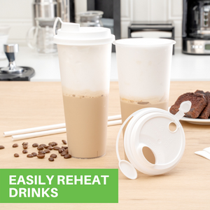 Ideal for warm teas and iced coffees, these plastic cup lids are perfect for hot and cold beverages.