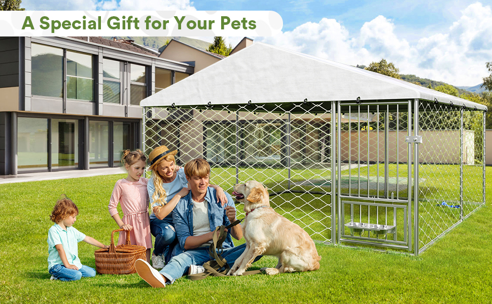 Yafylly 10x10 Dog Kennel Outside, Heavy Duty Outdoor Dog